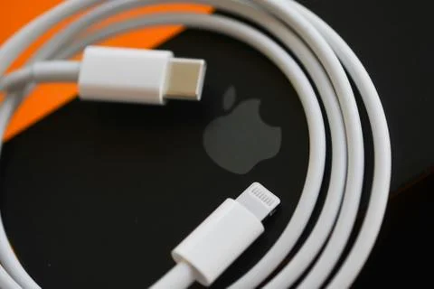 IPhone 11 Pro Max with Fast Charger Stock Photos