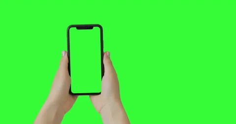 IPhone 11 Pro Max model in vertical orientation portrait mode. Green screen Video stock 131264083