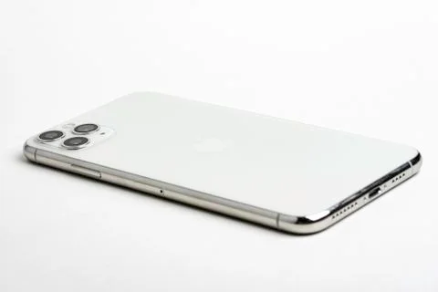 IPhone 11 Pro Max Silver Stock Photos