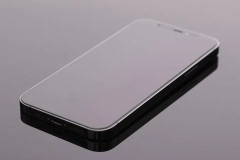 IPhone 12 pro on a black background. Stock Photos