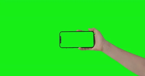 IPhone 12 Pro Max isolated on chroma key. Luma Matte. Woman hand hold phone Stock Footage 146044507