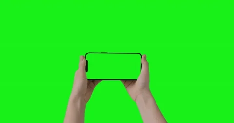 IPhone 12 Pro Max isolated on chroma key. Phone in horizontal orientation Stock Footage