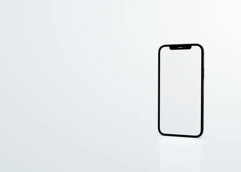 IPhone 12 Pro Max mockup model. Apple is a multinational technology company. Stock Photos