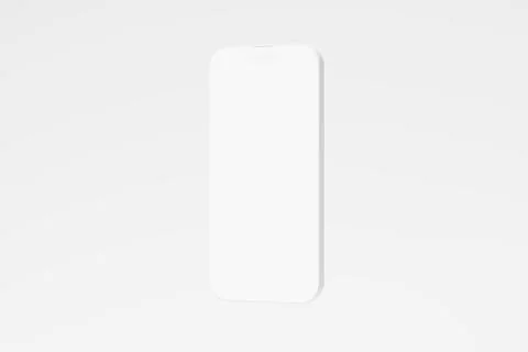 Iphone 14 Pro Max Clay 3D Rendering White Blank Mockup Stock Illustration