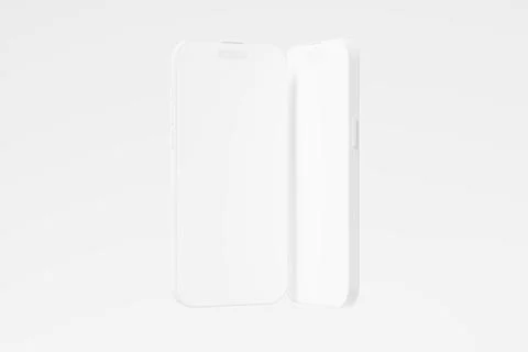Iphone 14 Pro Max Clay 3D Rendering White Blank Mockup Stock Illustration