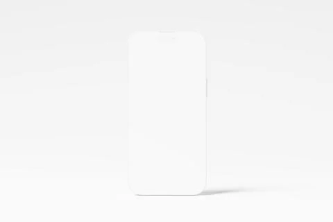 Iphone 14 Pro Max Clay 3D Rendering White Blank Mockup Stock Illustration