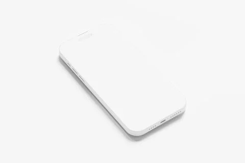 Iphone 14 Pro Max Clay 3D Rendering White Blank Mockup Stock Illustration
