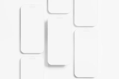 Iphone 14 Pro Max Clay 3D Rendering White Blank Mockup Illustrazione stock