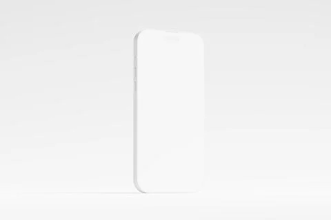 Iphone 14 Pro Max Clay 3D Rendering White Blank Mockup Stock Illustration