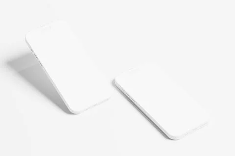 Iphone 14 Pro Max Clay 3D Rendering White Blank Mockup Stock Illustration