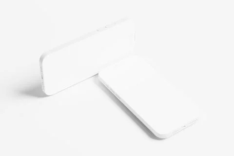 Iphone 14 Pro Max Clay 3D Rendering White Blank Mockup Stock Illustration