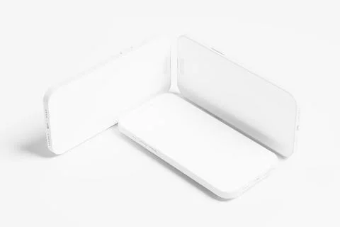 Iphone 14 Pro Max Clay 3D Rendering White Blank Mockup Stock Illustration