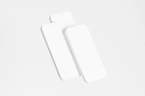 Iphone 14 Pro Max Clay 3D Rendering White Blank Mockup Stock Illustration