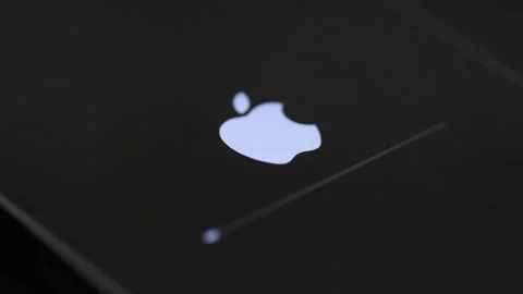 IPhone 14 Pro Max Update Screen with Apple Logo. Update Progress Stock Footage 247365829