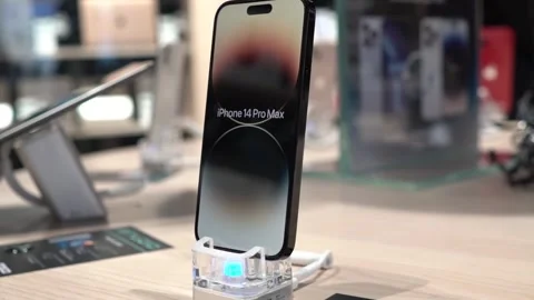 IPhone 14 as well as iPhone 14 Pro Max models in the store Stock Footage 240193803