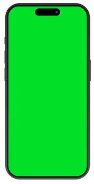 Iphone 15 green screen Stock Illustration
