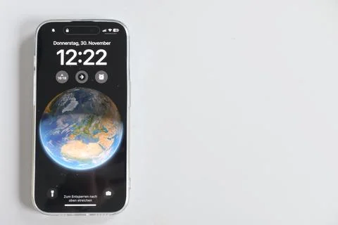 IPhone 15 phone display Stock Photos