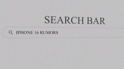 IPhone 16 rumors Search Bar popular on search engines across various domains Stock Footage 319480049