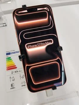 IPhone 17 Pro Max Display Highlight with Design Features Stock Photos