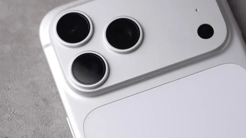 IPhone 17 Pro Max in silver colour Hands on video Stock-Footage 328830390