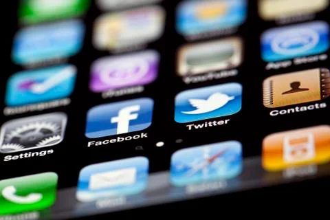 Iphone 4 - apps macro Stock Photos