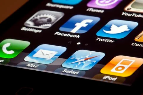 Iphone 4 - apps macro Stock Photos