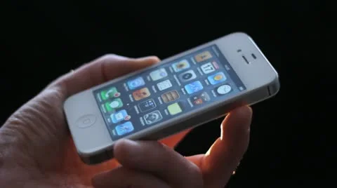 Iphone 4 close up in studio 스톡 동영상 21458253