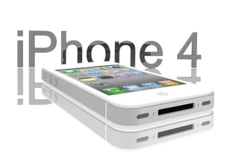 Iphone 4 white on white background. Stock Illustration