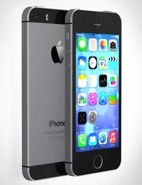 Iphone 5s showing the home screen with ios7 Stock Illustration