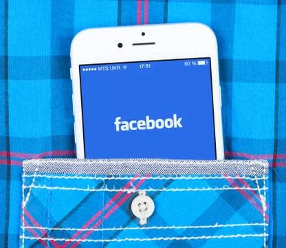 IPhone 6 displaying Facebook application Stock Photos