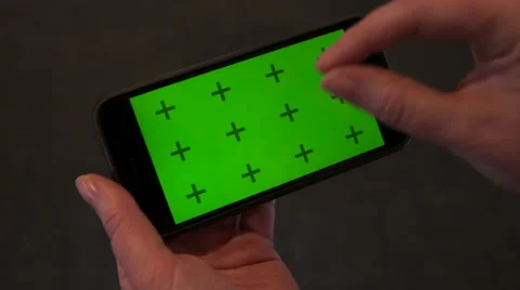 IPhone 6 Landcape Mode Gestures Green Screen Video stock 46077297