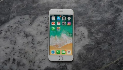 IPhone 6 with marble background Stock Photos