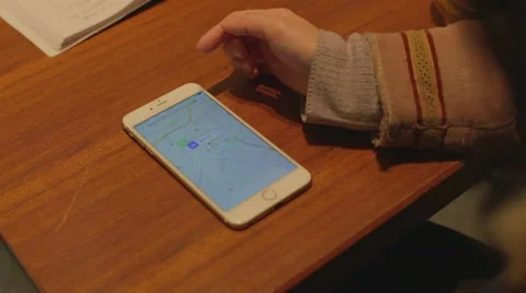 Iphone 6 plus phone - pan using google maps Stock Footage 45979412