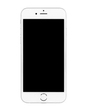 Iphone 6 on white background turned off. Stock Photos