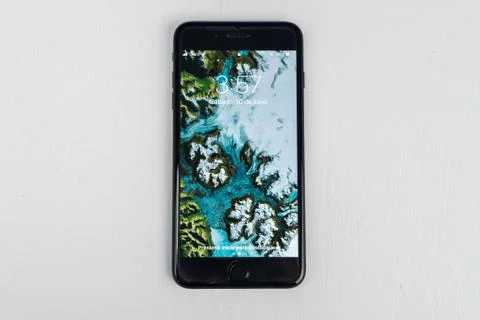 IPhone 7 Plus Matt black close up Stock Photos