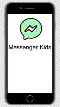 IPhone 8 With Messenger Kids app Stock Illustration