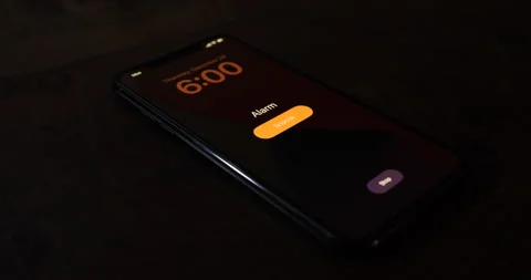 Iphone alarm going off at 6:00am Stock Footage 260024048