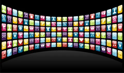 Iphone app icons background Stock Illustration