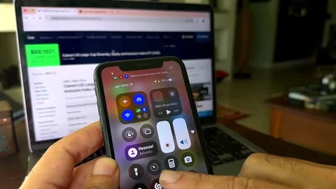 IPhone control centre applications, user interface, scrolling screen Stock Footage 304597582