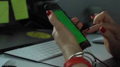 Iphone with green screen Stock Footage 124647321