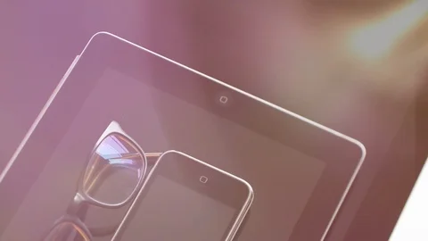 IPhone, iPad iMac eyeglasses sunlight flare Stock Footage 107783765
