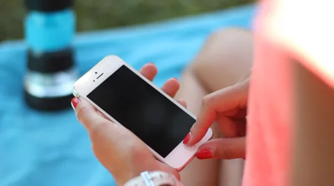 IPhone outdoor - closeup Stock Footage 37224751