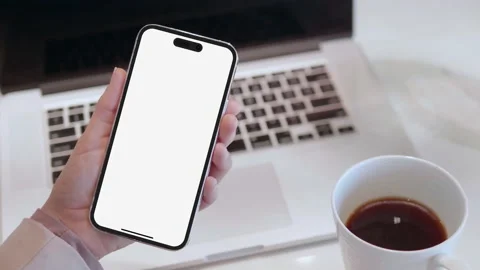 IPhone Pro and MacBook Pro Apple Products, Blank Template Screen Background Stock Footage 211099231