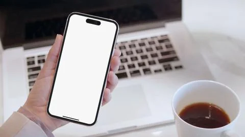 IPhone Pro and MacBook Pro Apple Products, Blank Template Screen Background Stock Photos