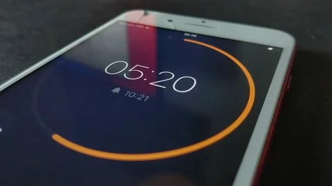 Iphone screen with digital timer countdown time lapse. iphone timer. Stock-Footage 239320224