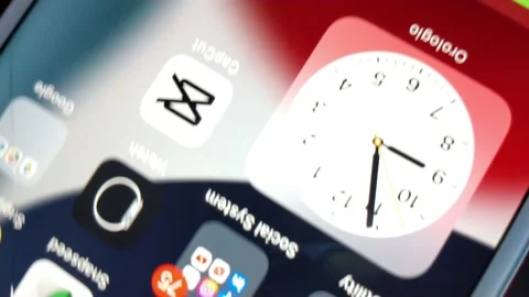 Iphone screen display. iphone by apple on a camera movement. Stock Footage 235666561