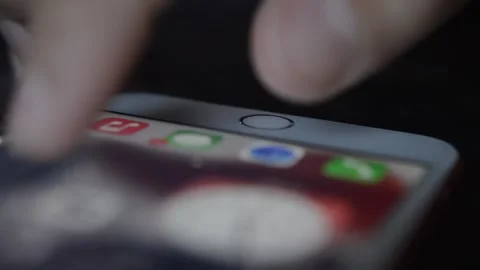 Iphone screen unlock. caucasian man unlock iphone display. Video stock 248686032