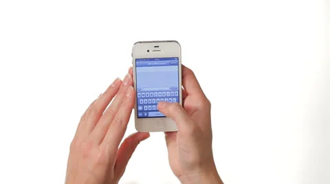 IPhone Type Hands Gestures on white background Stock-Footage 27118020