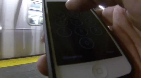 IPhone Used Subway Stock Footage 48368340