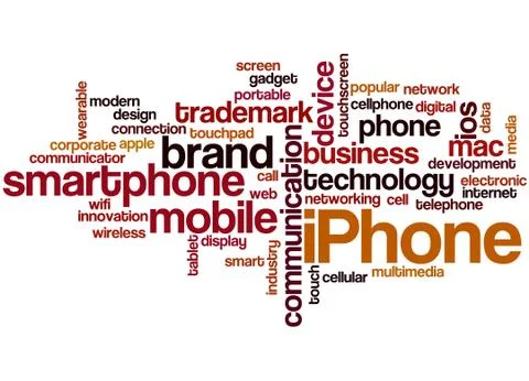 IPhone, wearable technology word cloud concept Stock Illustration
